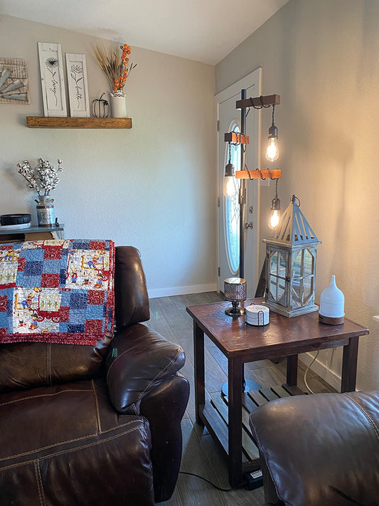 Farmhouse Industrial 3-Light Tree Floor Lamp