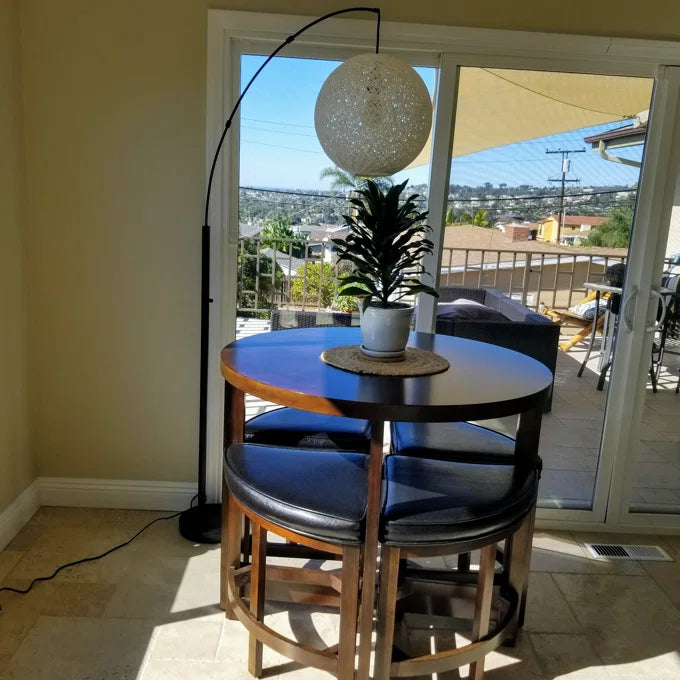 Farmhouse Rattan Arched Floor Lamp