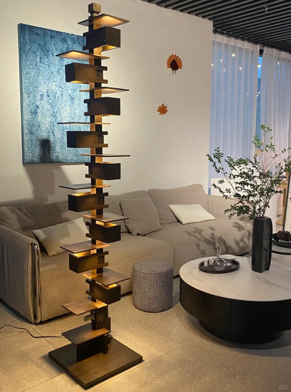 Flowing Water Villa Wooden Floor Lamp