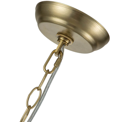 6-Light Ribbed Glass Bubble Cluster Chandelier with Brass Finish