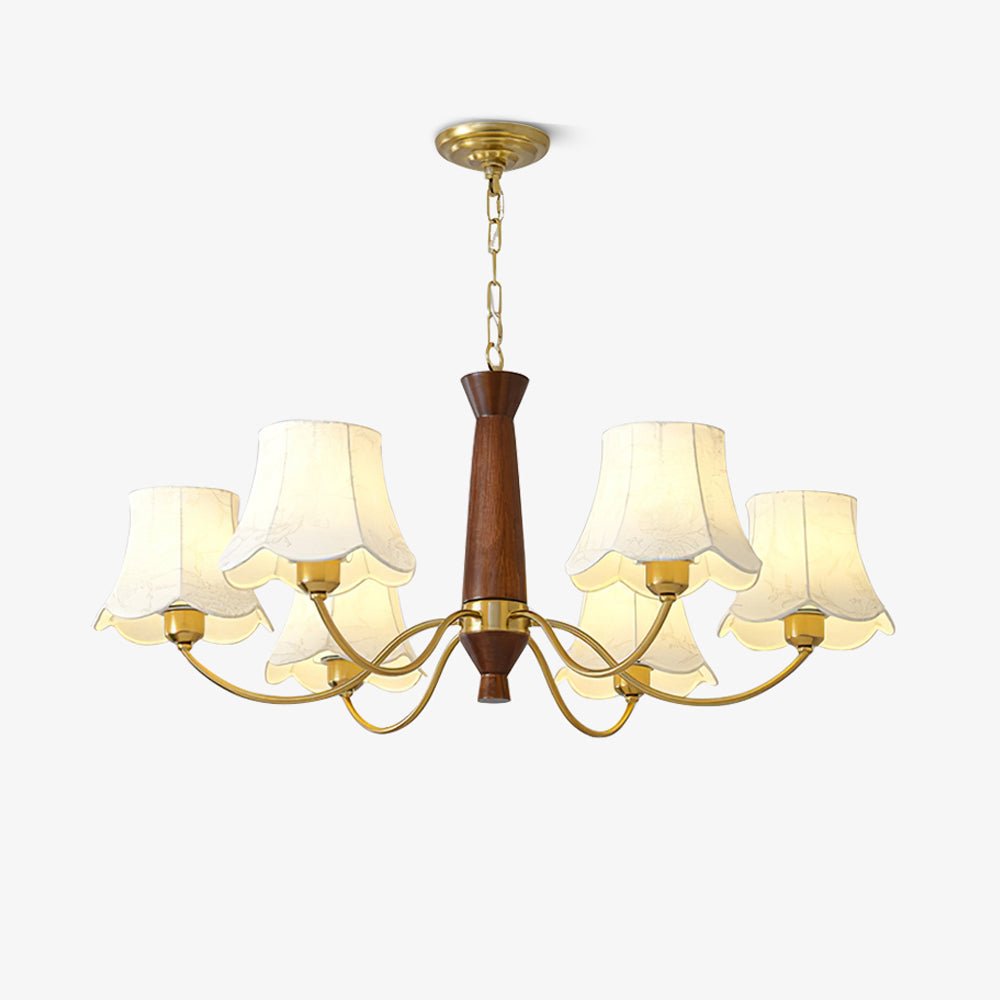 Fabric Pattern Walnut Chandelier
