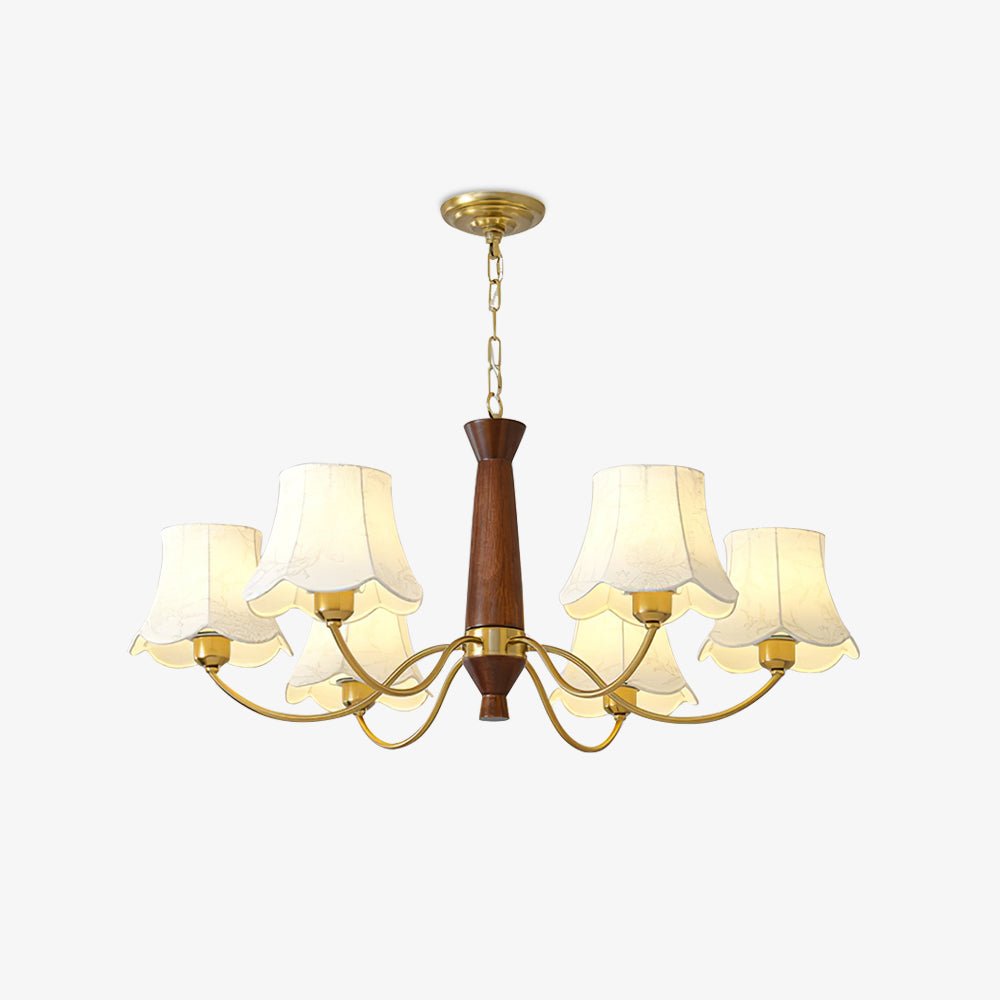 Fabric Pattern Walnut Chandelier