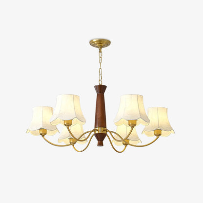 Fabric Pattern Walnut Chandelier