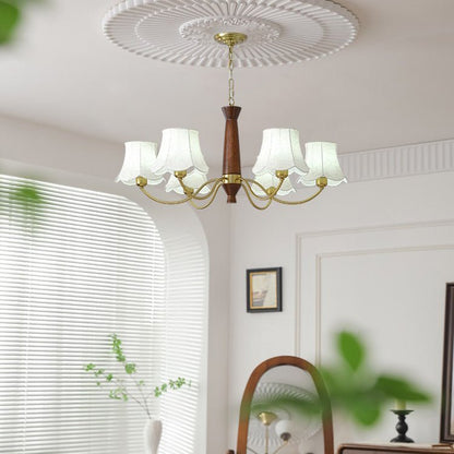Fabric Pattern Walnut Chandelier