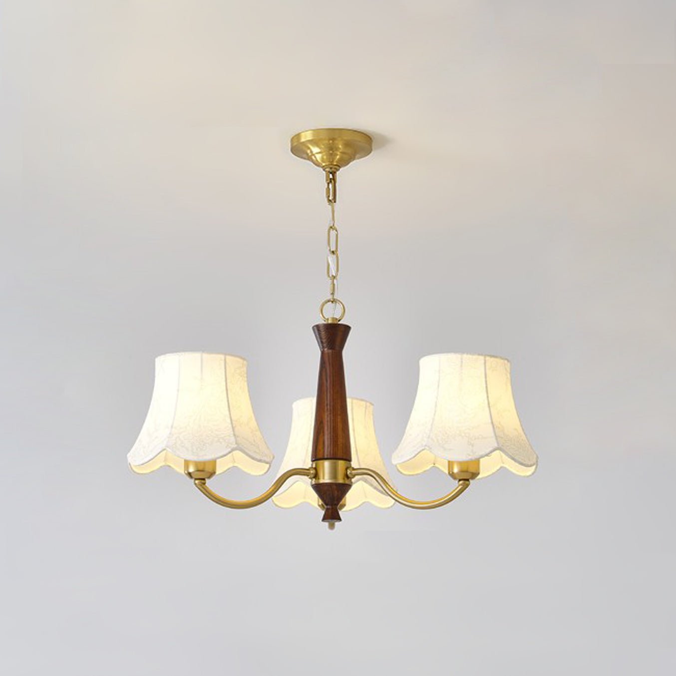 Fabric Pattern Walnut Chandelier