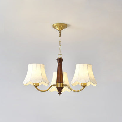 Fabric Pattern Walnut Chandelier