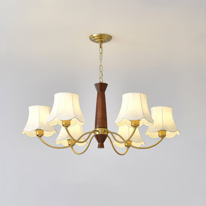 Fabric Pattern Walnut Chandelier