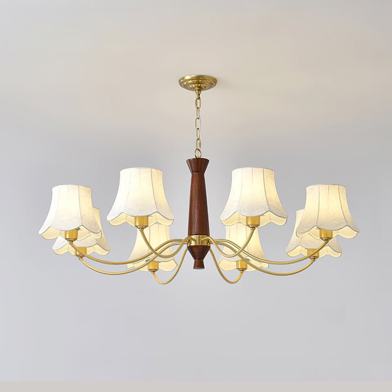 Fabric Pattern Walnut Chandelier