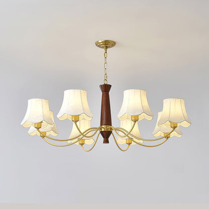 Fabric Pattern Walnut Chandelier