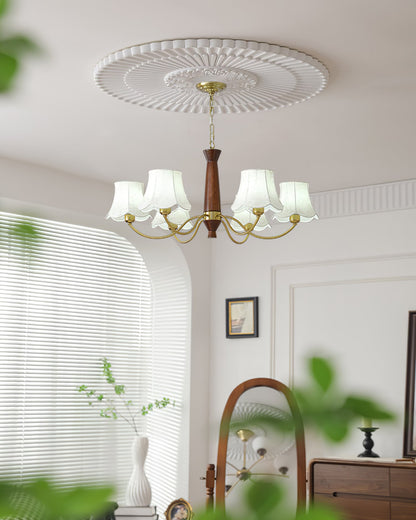 Fabric Pattern Walnut Chandelier