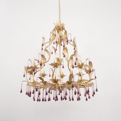 Lavender Crystal Glass Chandelier