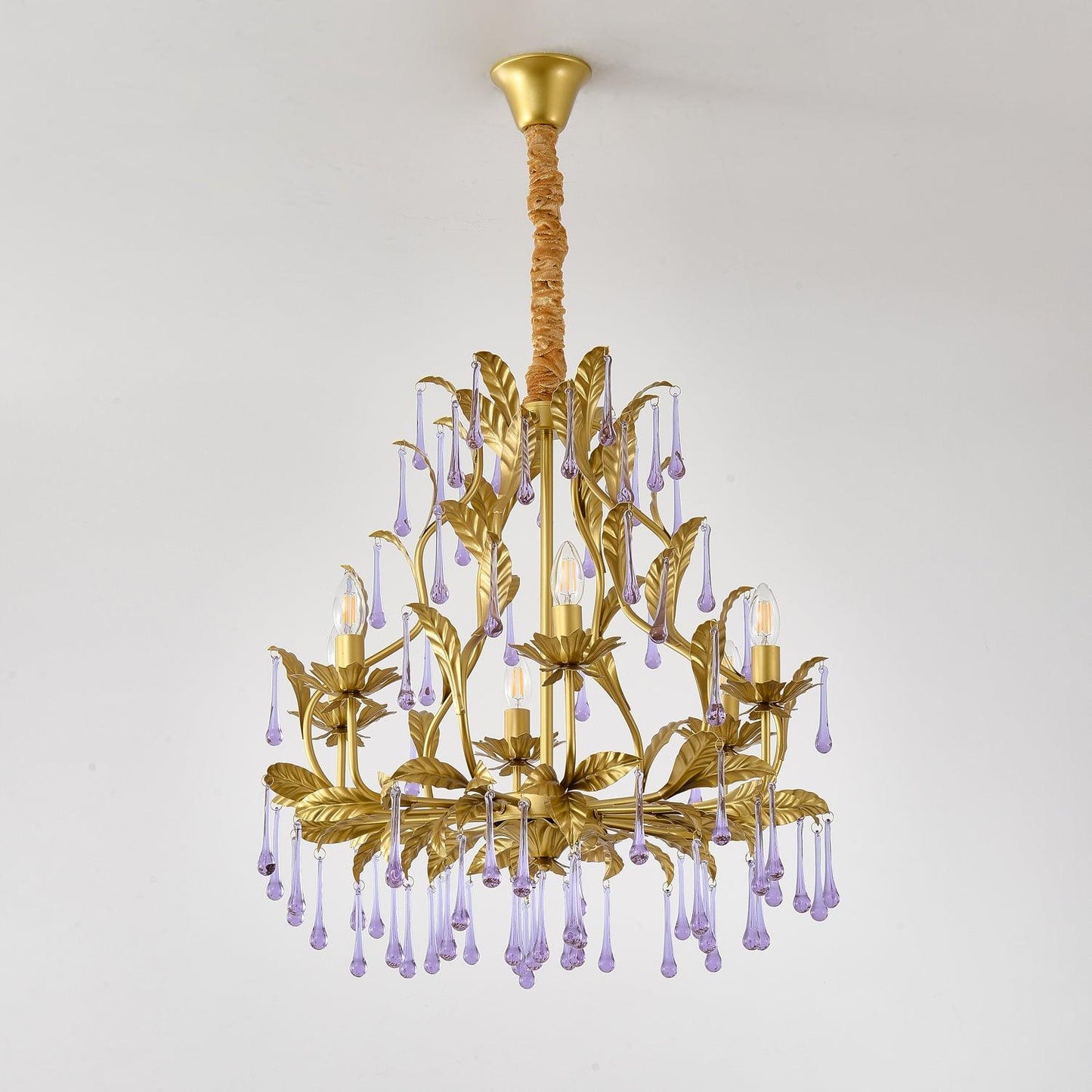 Lavender Crystal Glass Chandelier