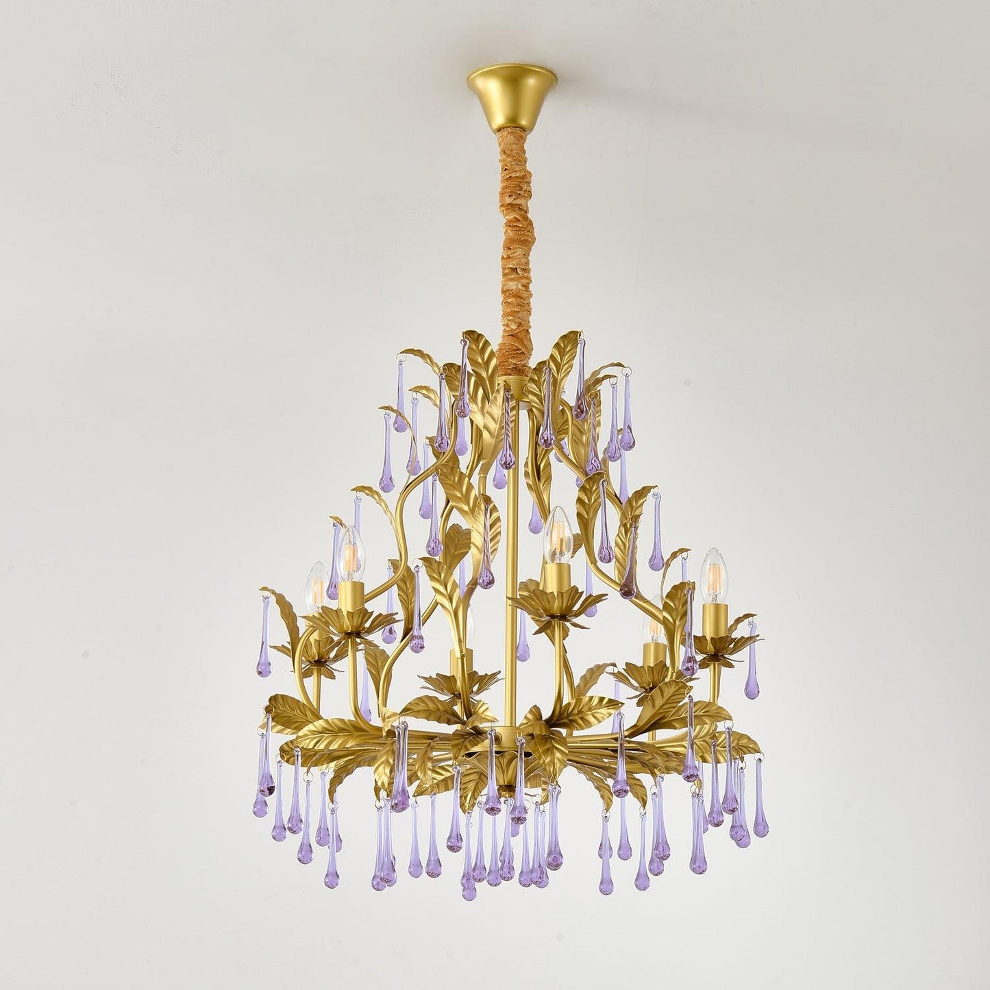 Lavender Crystal Glass Chandelier