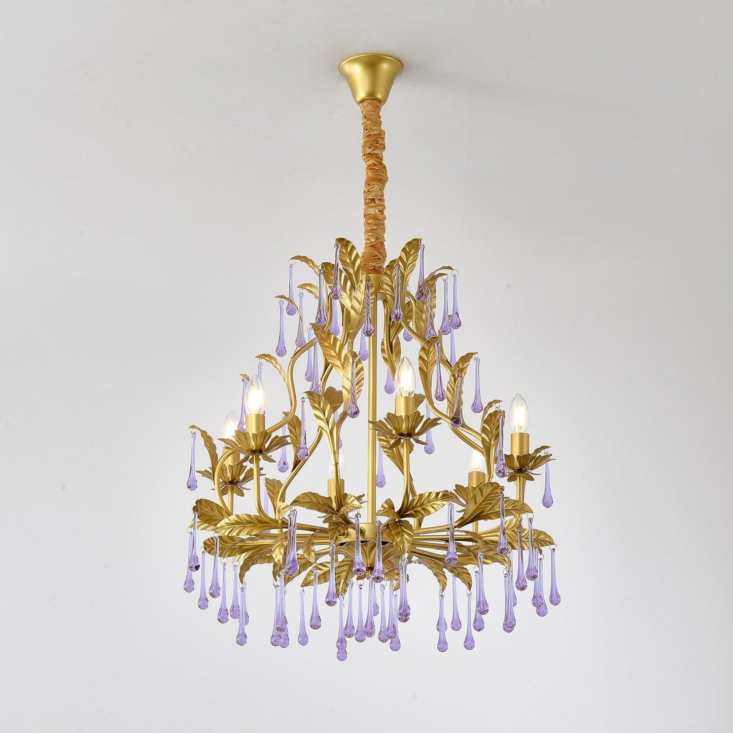 Lavender Crystal Glass Chandelier