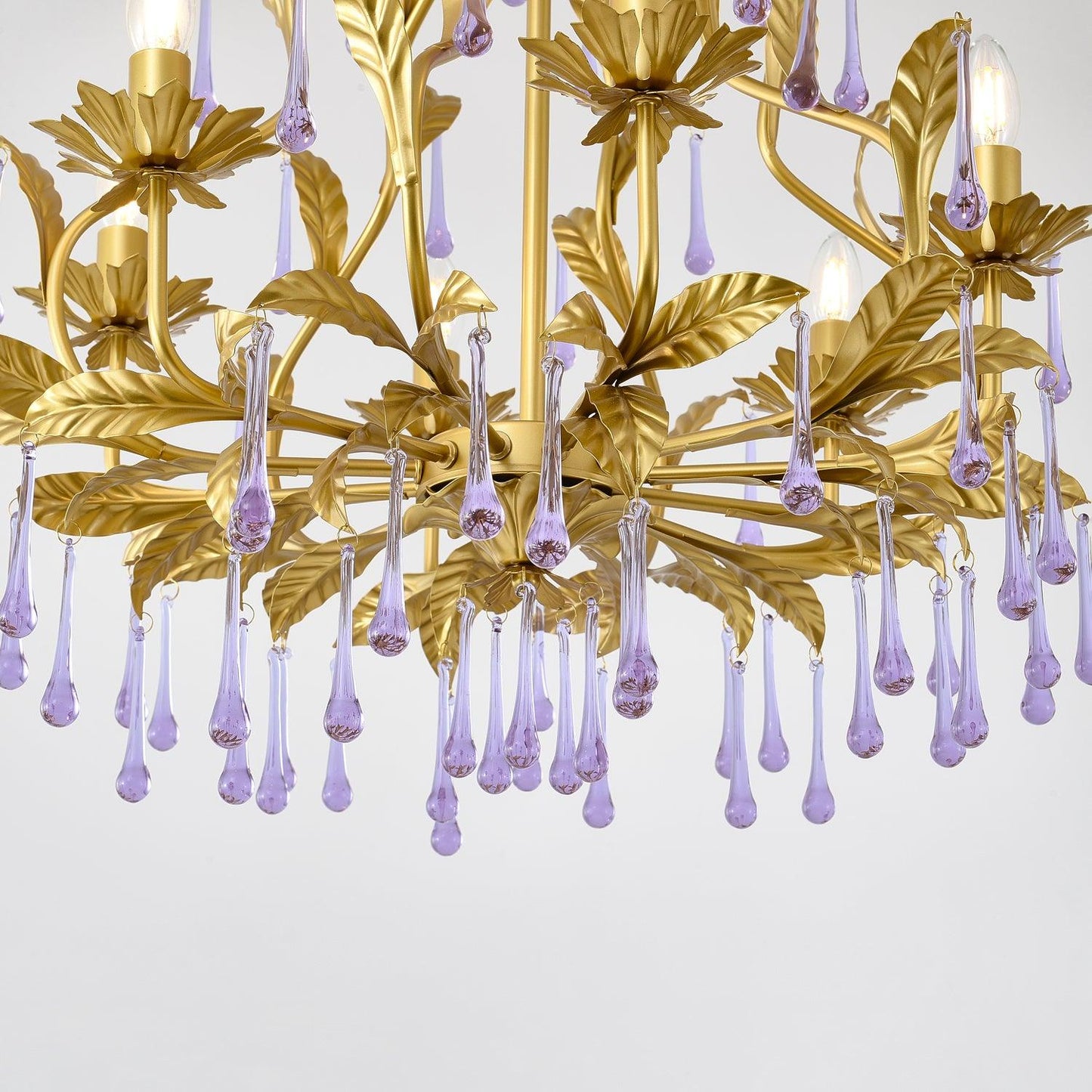 Lavender Crystal Glass Chandelier