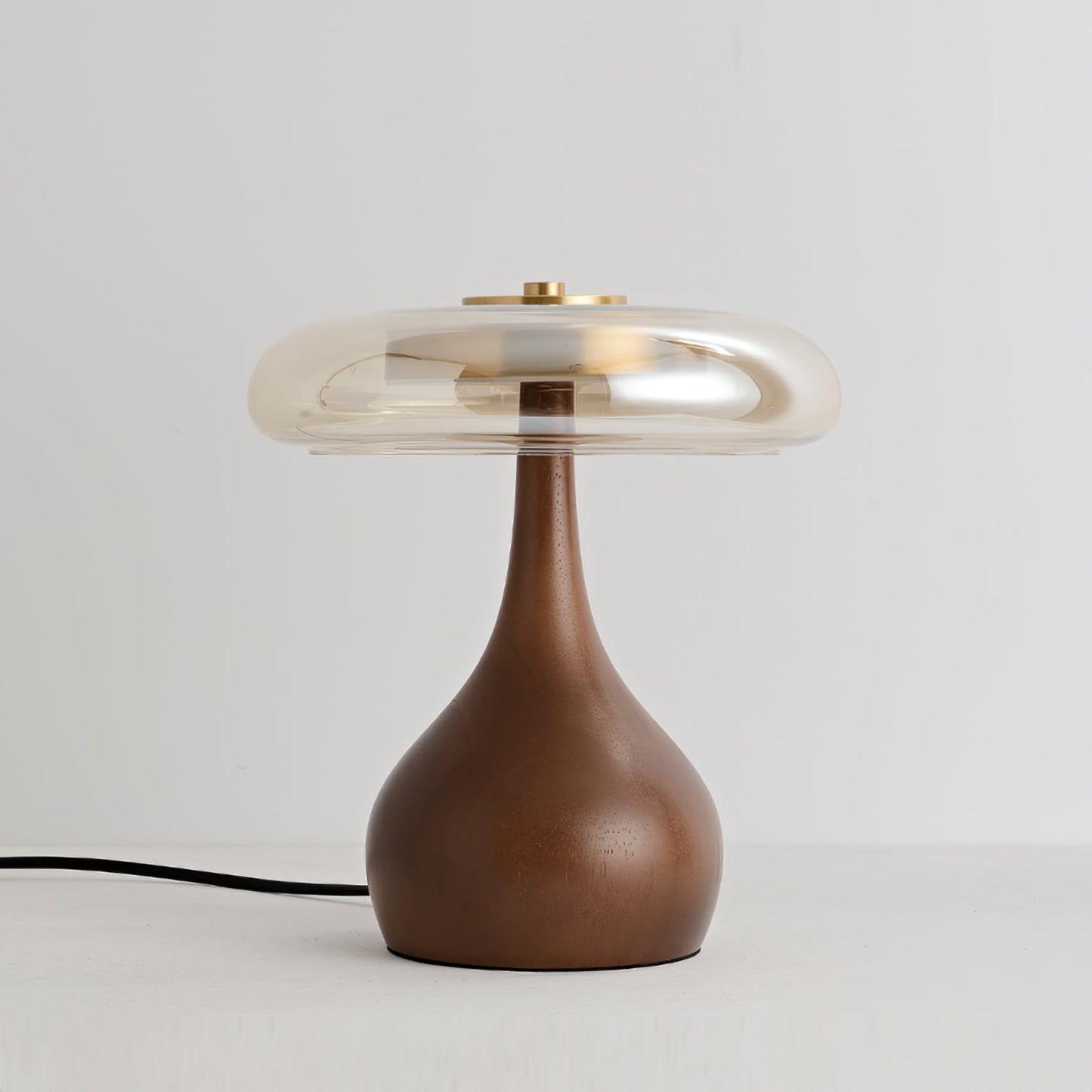 Wooden and Glass Table Lamp