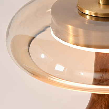 Wooden and Glass Table Lamp