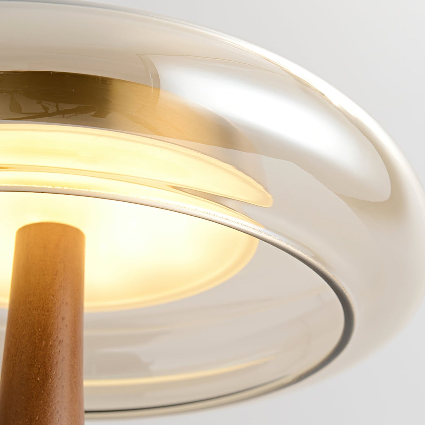 Wooden and Glass Table Lamp