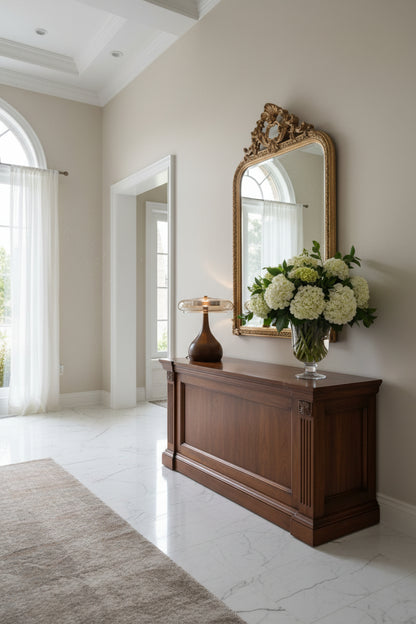 Wooden and Glass Table Lamp