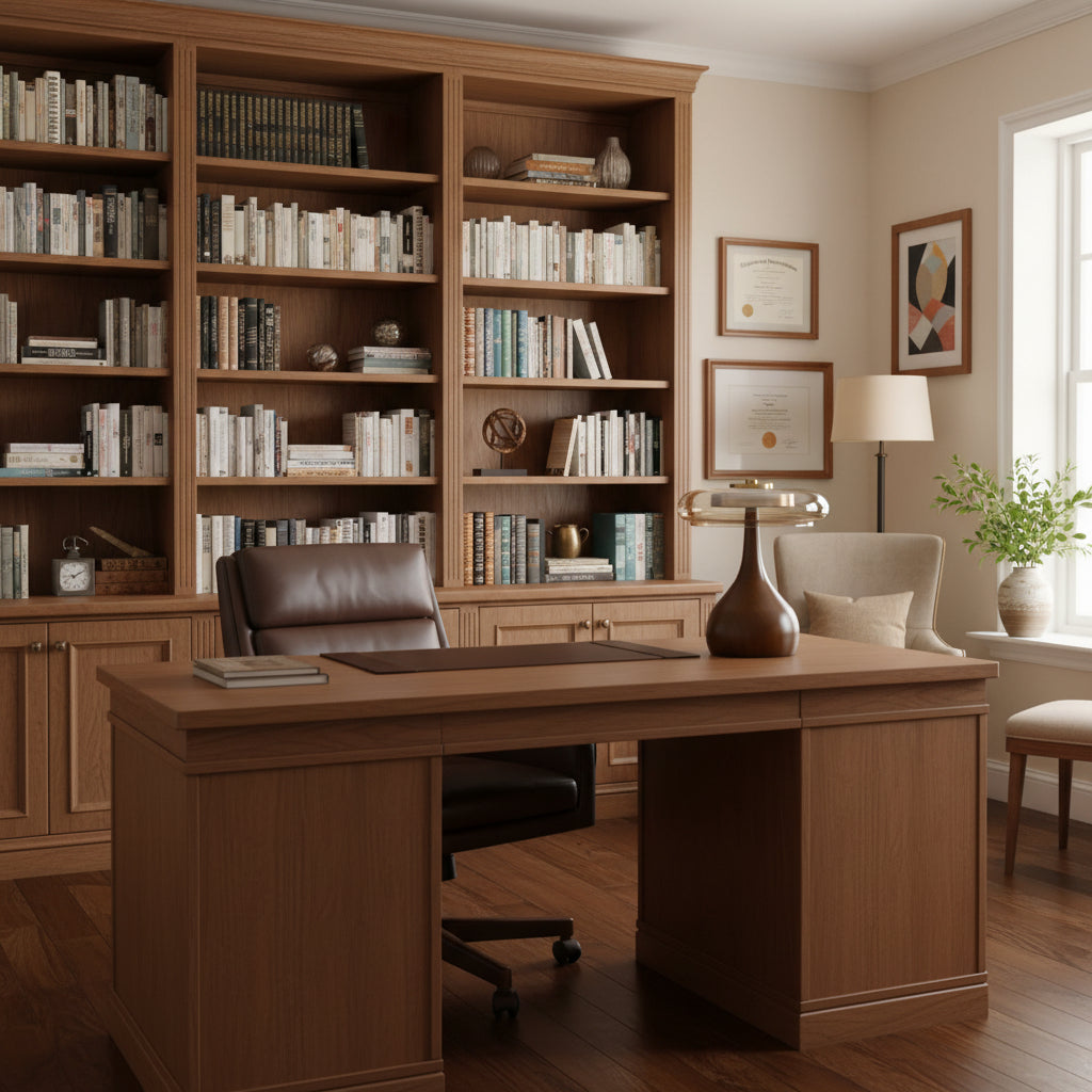 Wooden and Glass Table Lamp