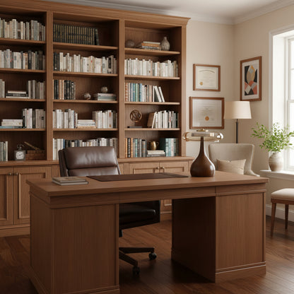 Wooden and Glass Table Lamp