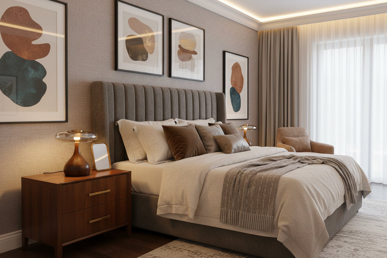 Wooden and Glass Table Lamp