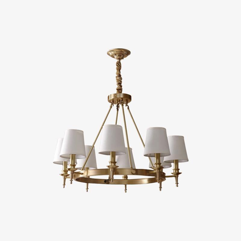 Brass Crown Shade Chandelier