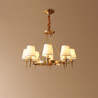 Brass Crown Shade Chandelier