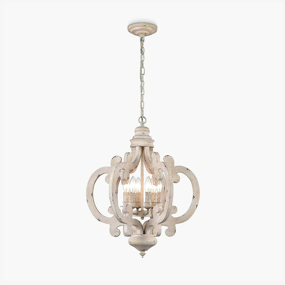 Lantern Antique White Chandelier
