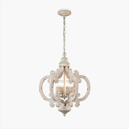Lantern Antique White Chandelier