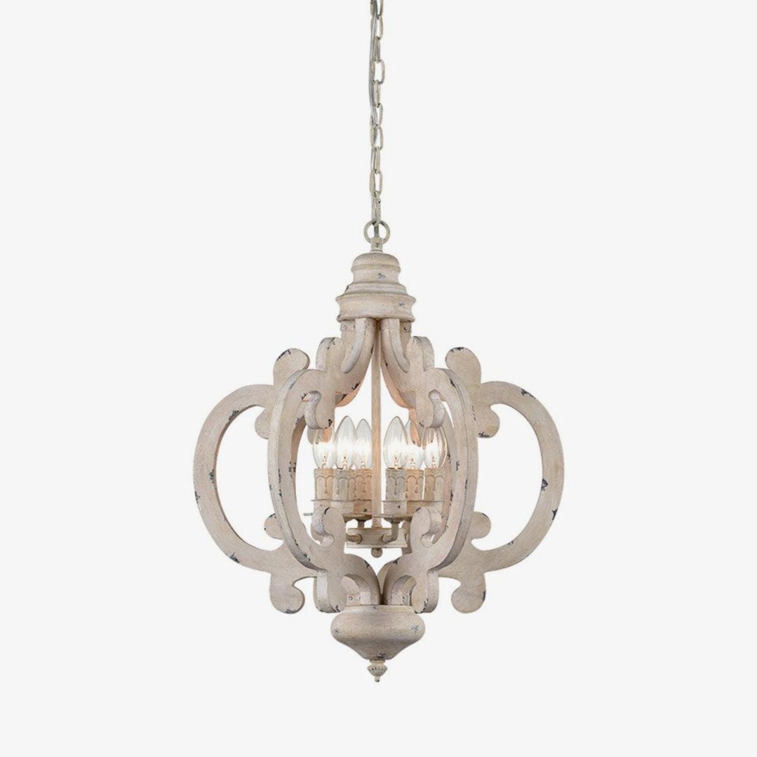 Lantern Antique White Chandelier