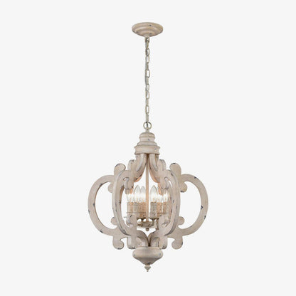 Lantern Antique White Chandelier