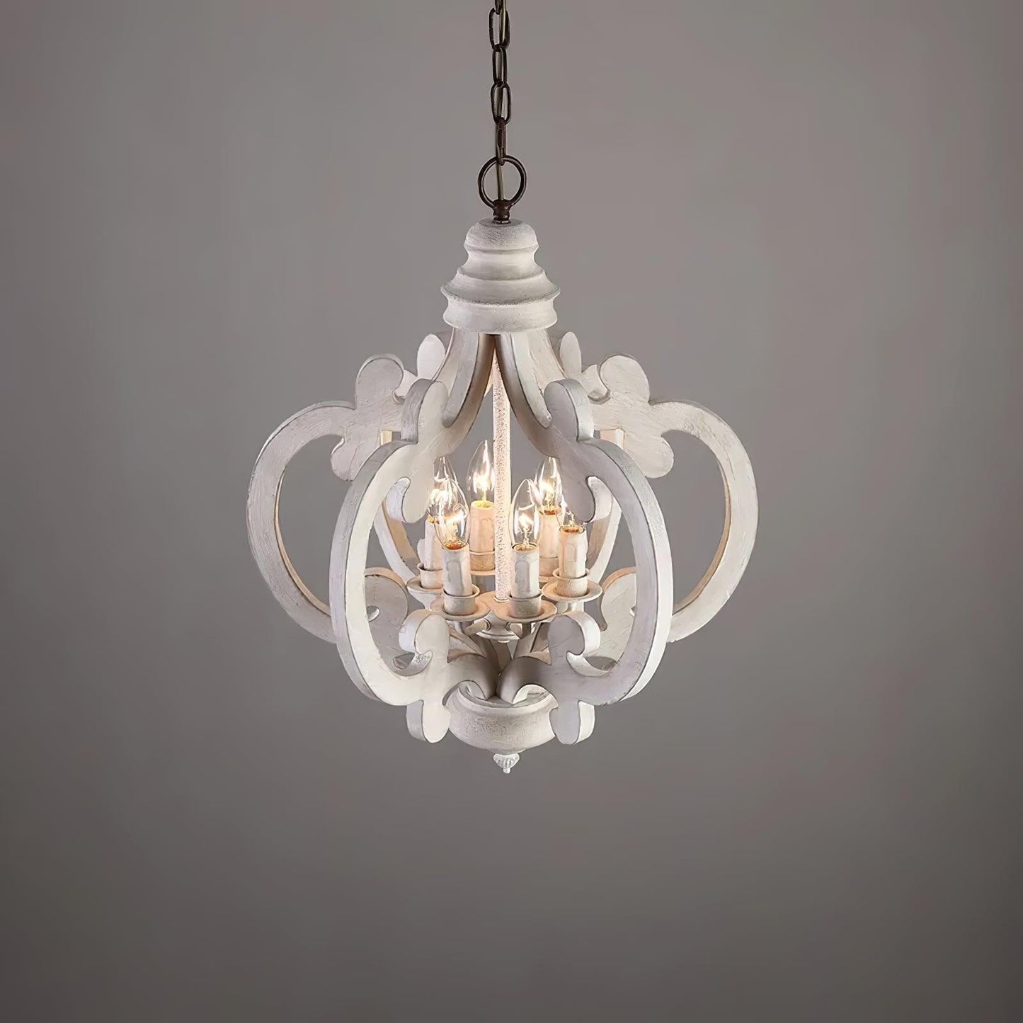 Lantern Antique White Chandelier