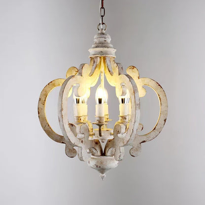 Lantern Antique White Chandelier