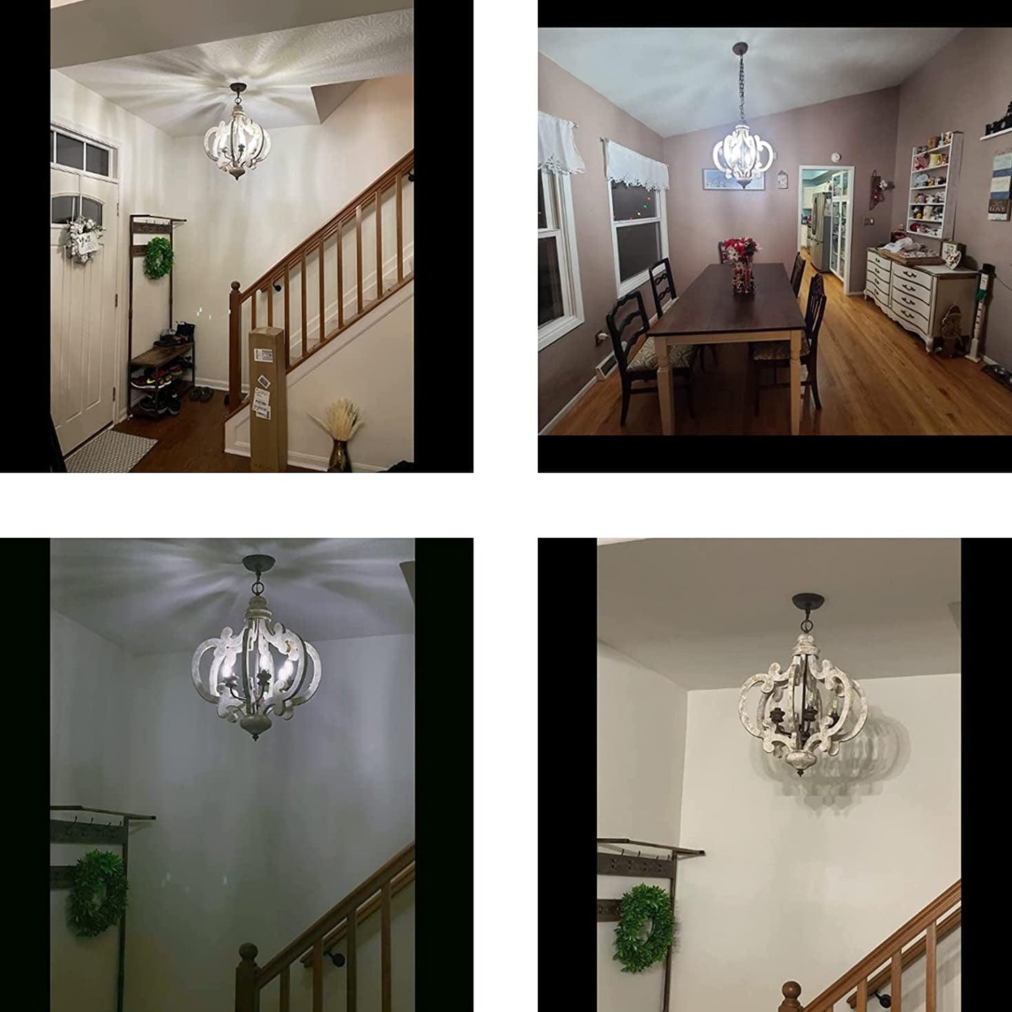 Lantern Antique White Chandelier