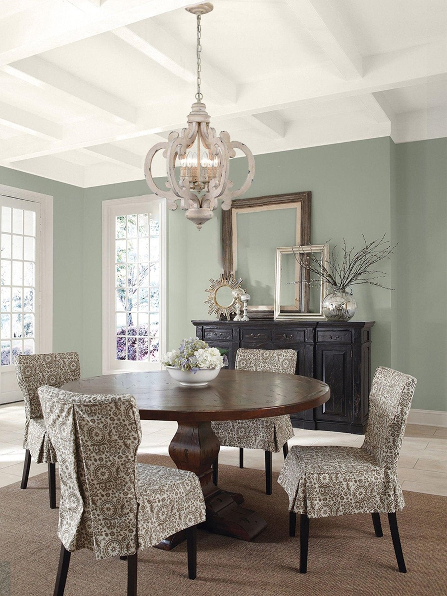 Lantern Antique White Chandelier