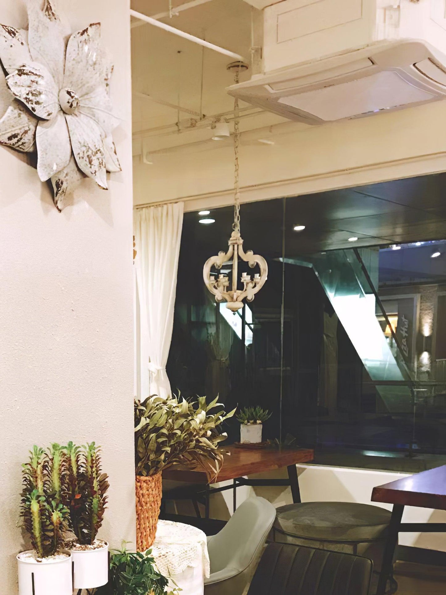 Lantern Antique White Chandelier