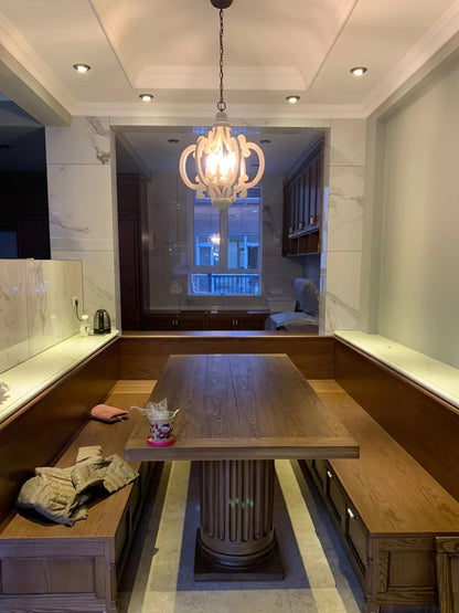 Lantern Antique White Chandelier