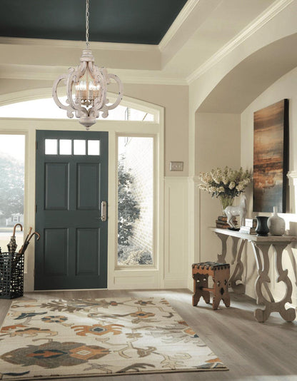 Lantern Antique White Chandelier