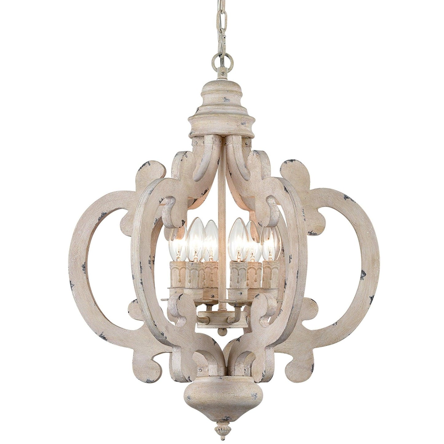 Lantern Antique White Chandelier