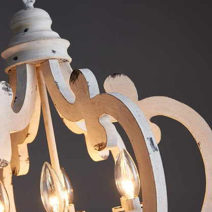 Lantern Antique White Chandelier