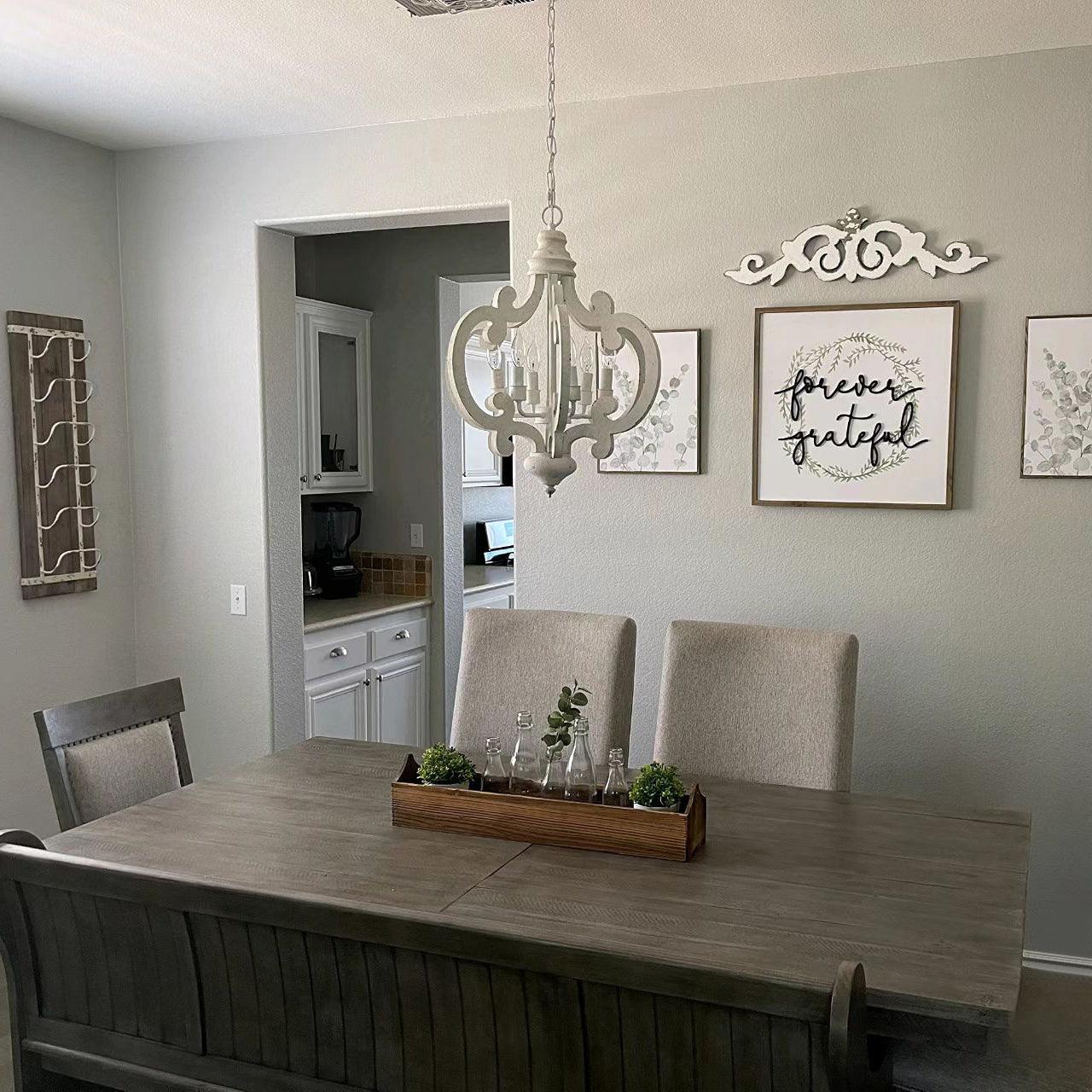 Lantern Antique White Chandelier