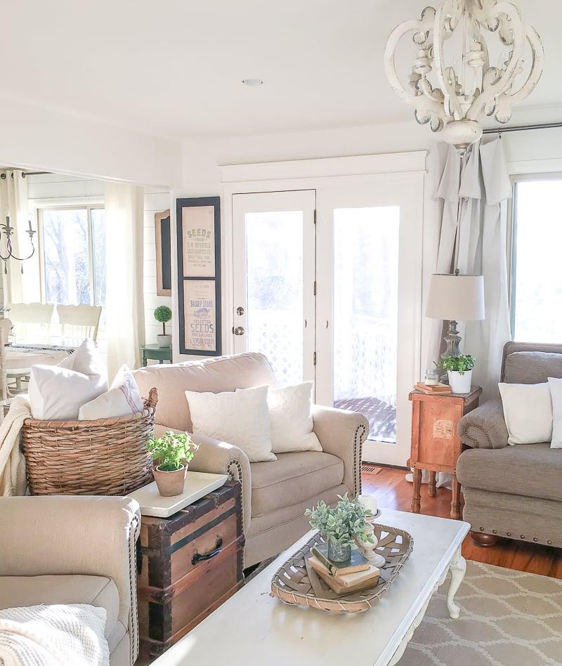 Lantern Antique White Chandelier