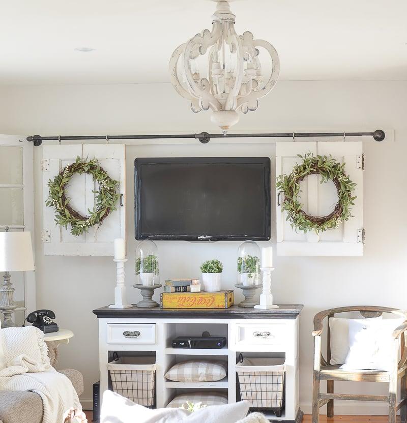 Lantern Antique White Chandelier