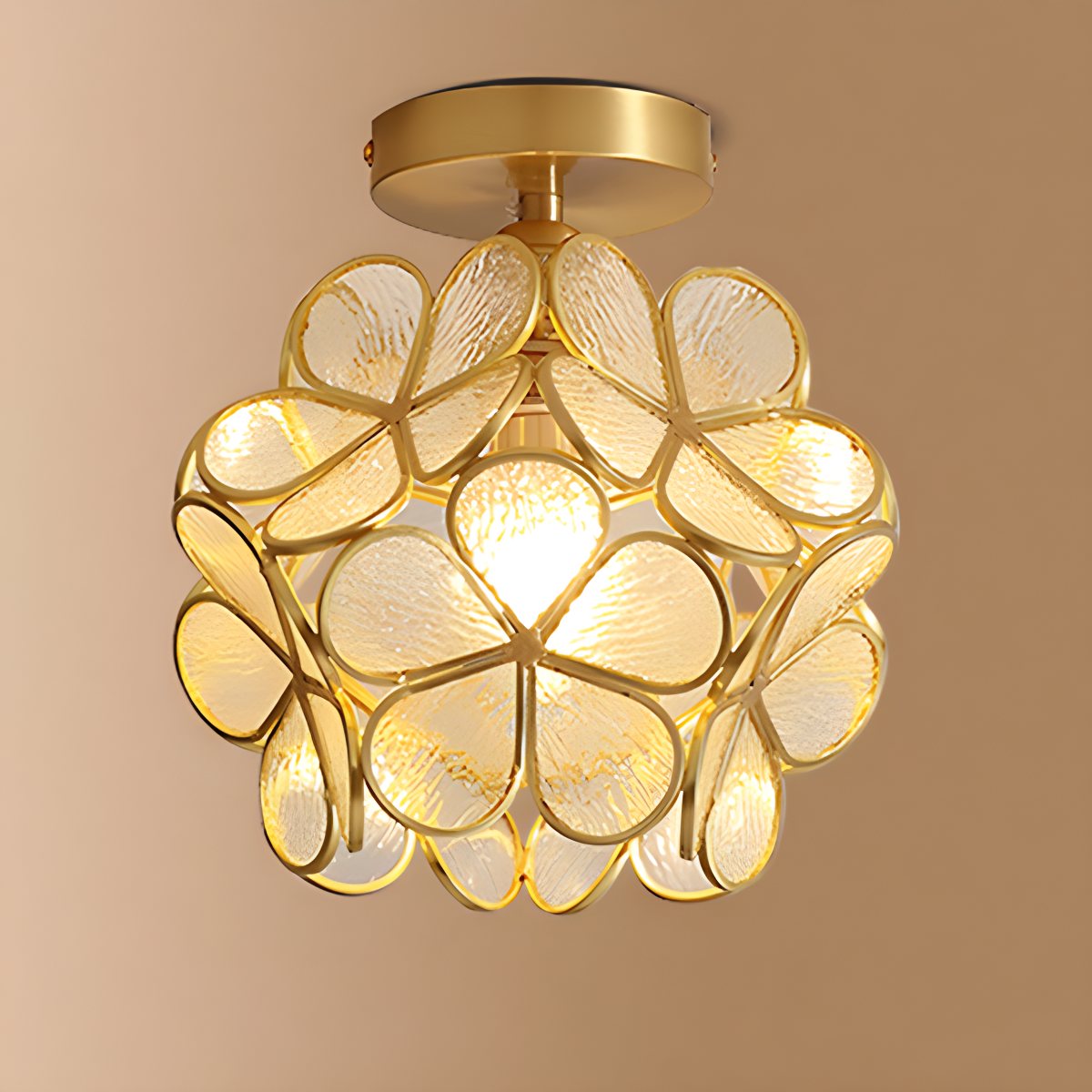 European Brass Glass L7 Ceiling Lamp