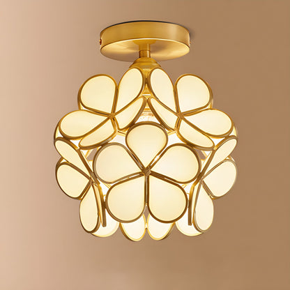 European Brass Glass L7 Ceiling Lamp