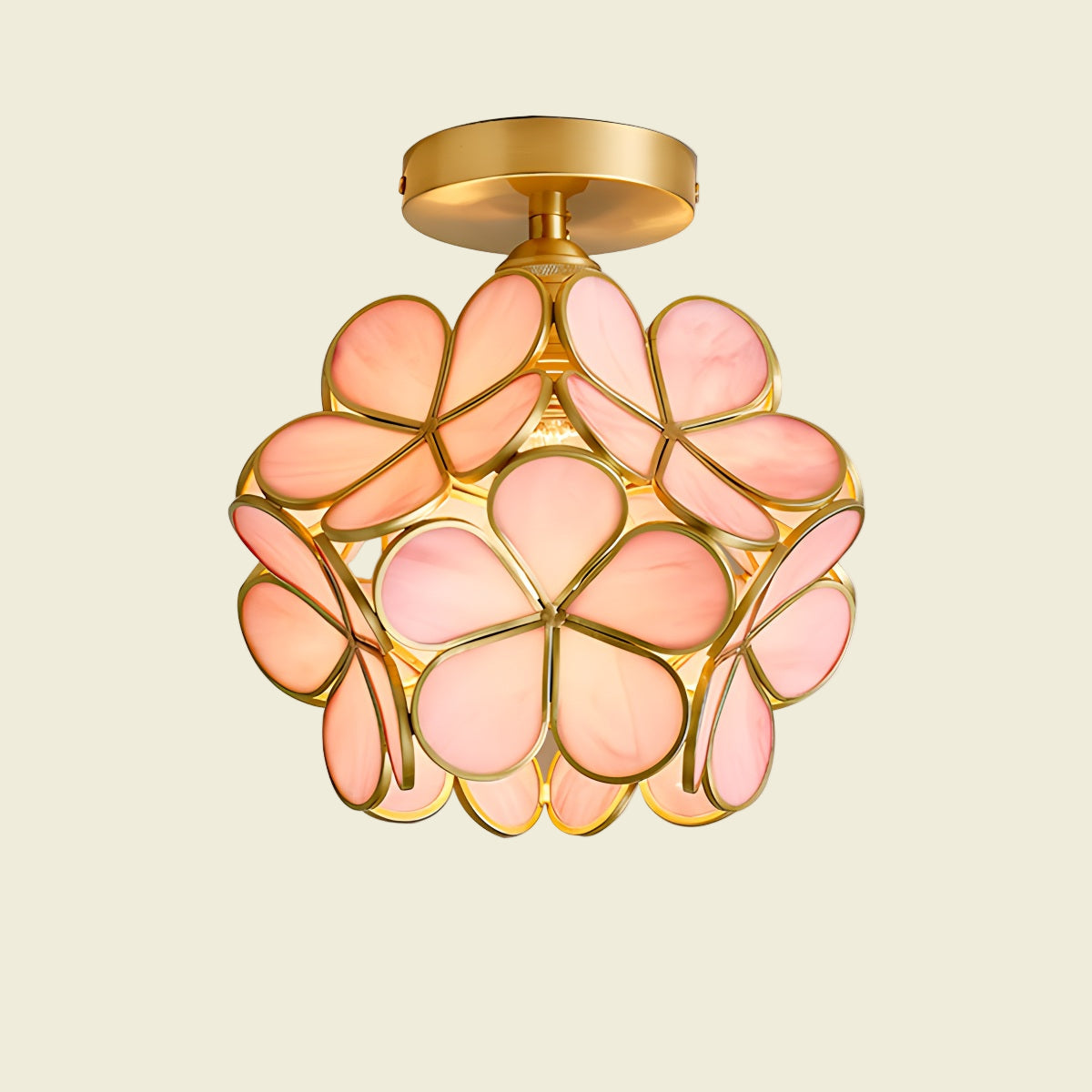 European Brass Glass L7 Ceiling Lamp
