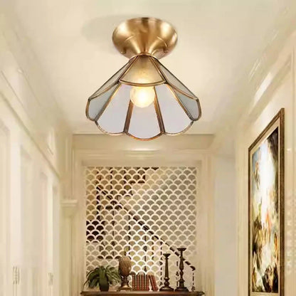 European Brass Glass L10 Ceiling Lamp