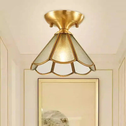 European Brass Glass L10 Ceiling Lamp