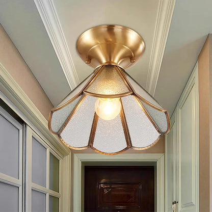 European Brass Glass L10 Ceiling Lamp